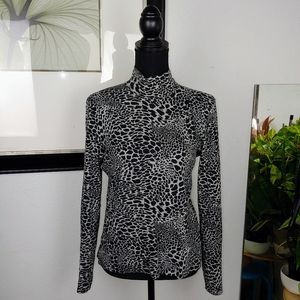 Mock Neck Long Sleeve Shirt, Size L